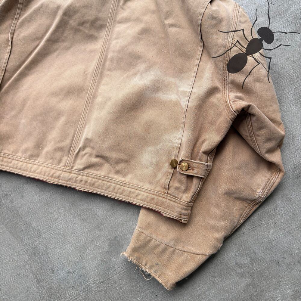 Vintage Y2K Carhartt brown cropped Detroit style work wear jacket - Picture 8 of 8